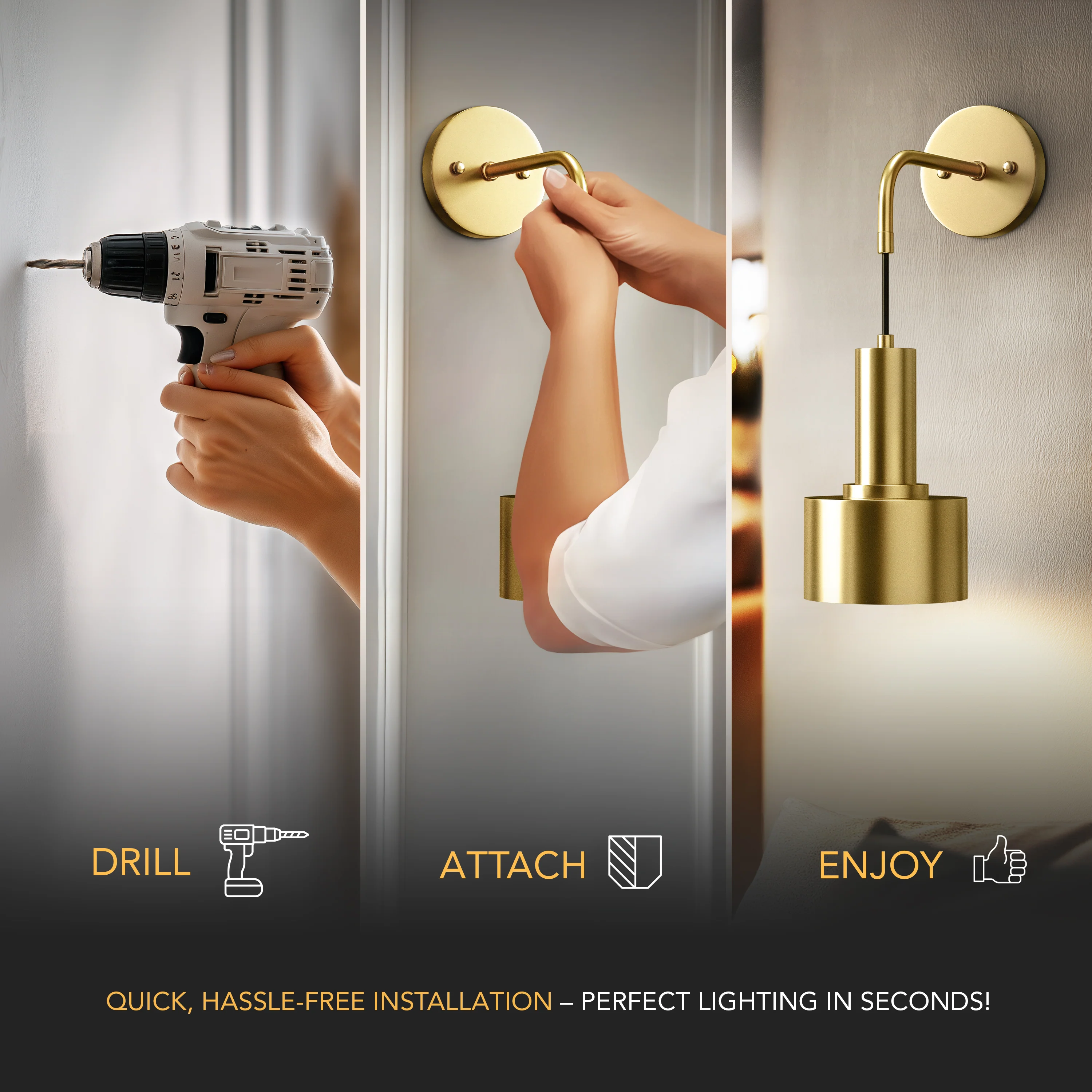 GLOWDROP WIRELESS WALL SCONCES (SET OF 2 + 2 BULBS FREE) - Image 3