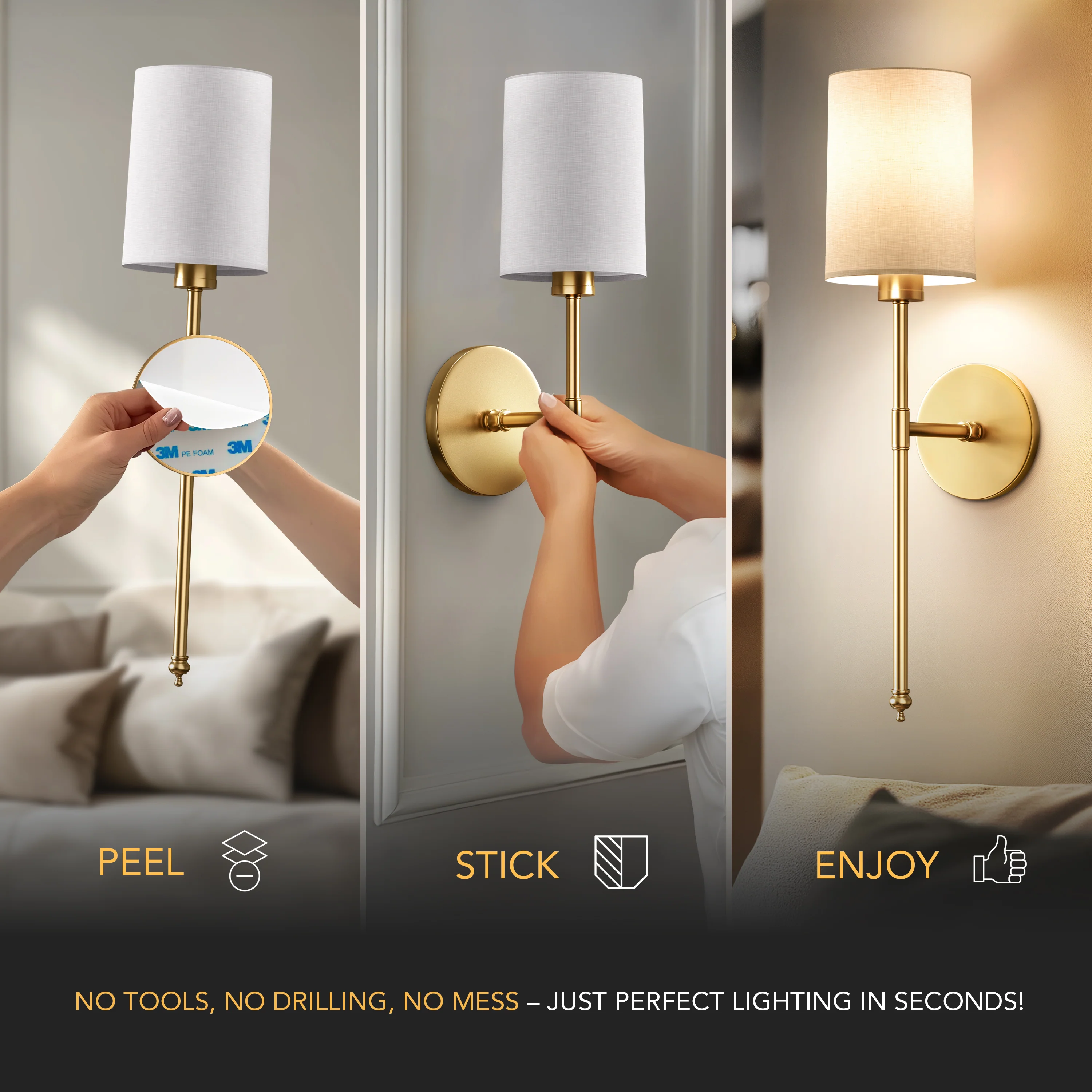 WIRELESS CYLINDRICAL WALL SCONCES (SET OF 2) - Image 3