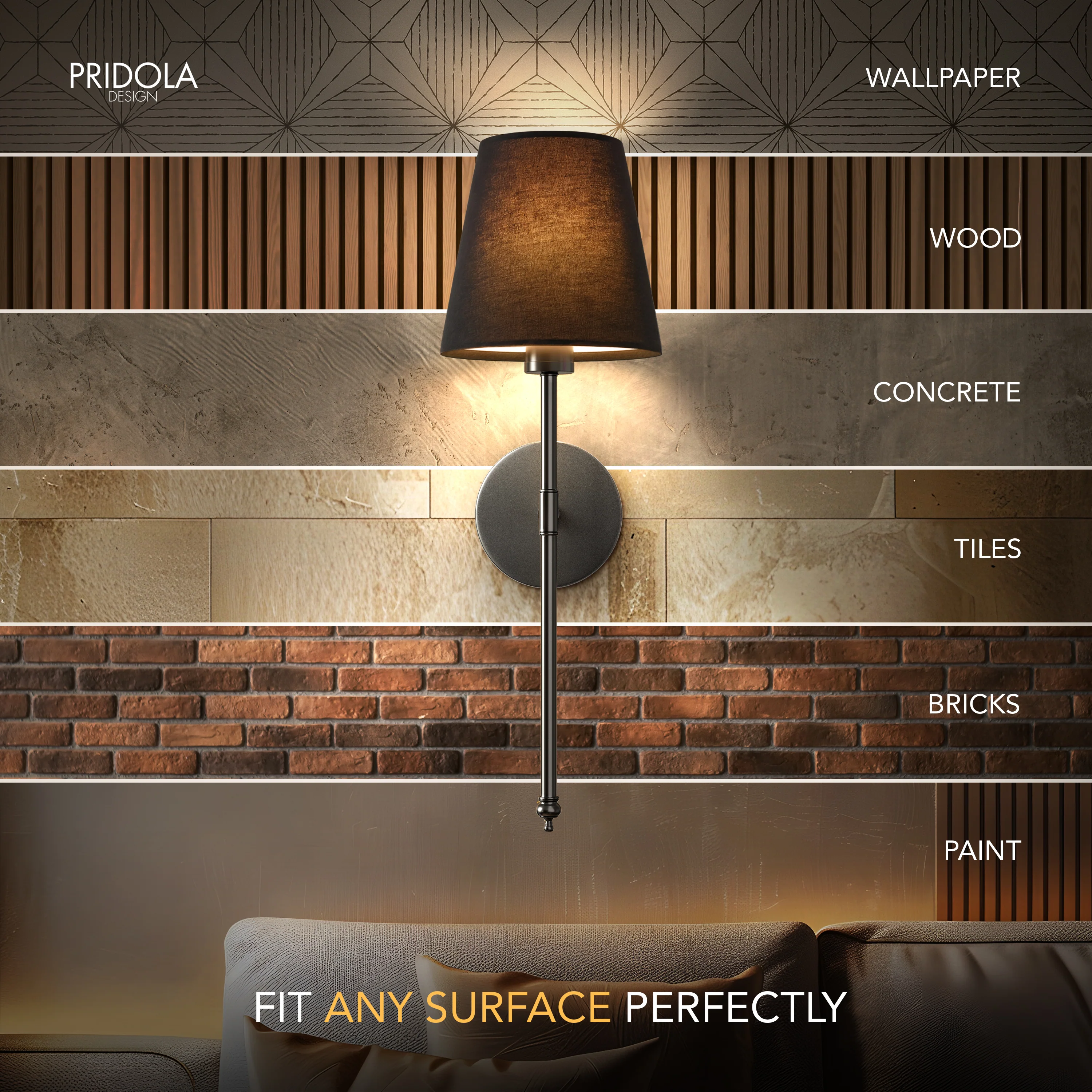 WIRELESS DARK WALL SCONCES (SET OF 2) - Image 5