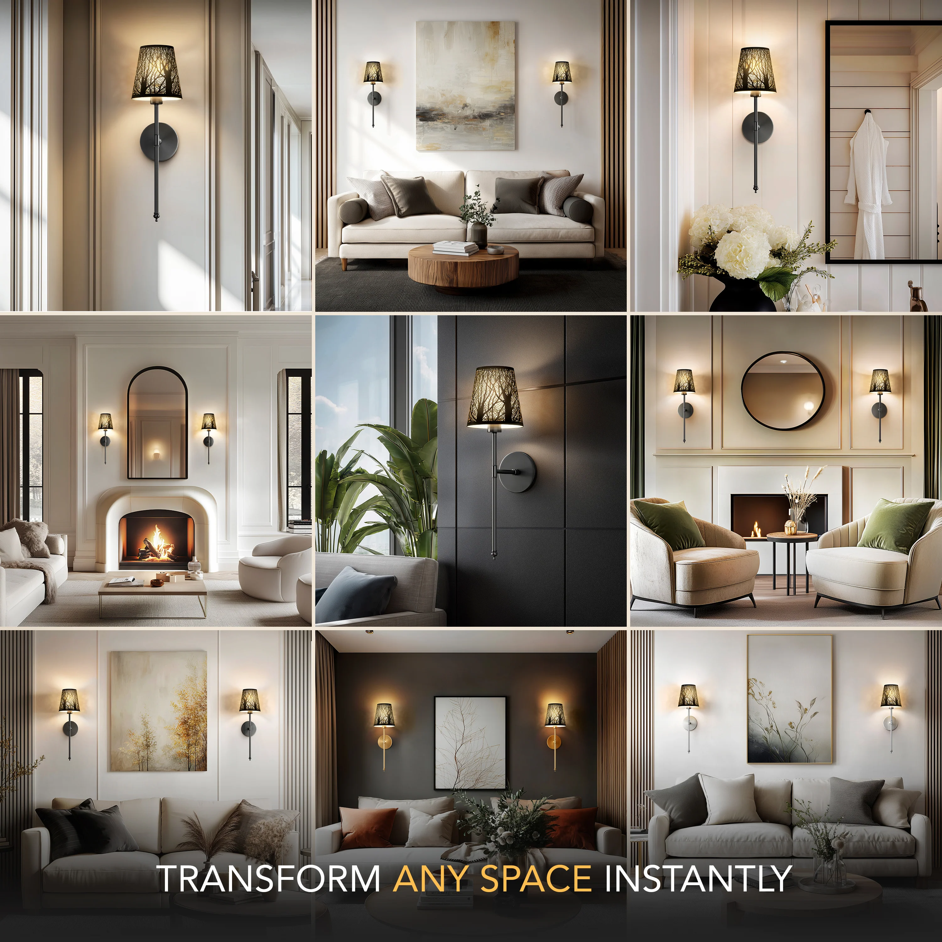 WIRELESS METALLIC WALL SCONCES (SET OF 2) - Image 4