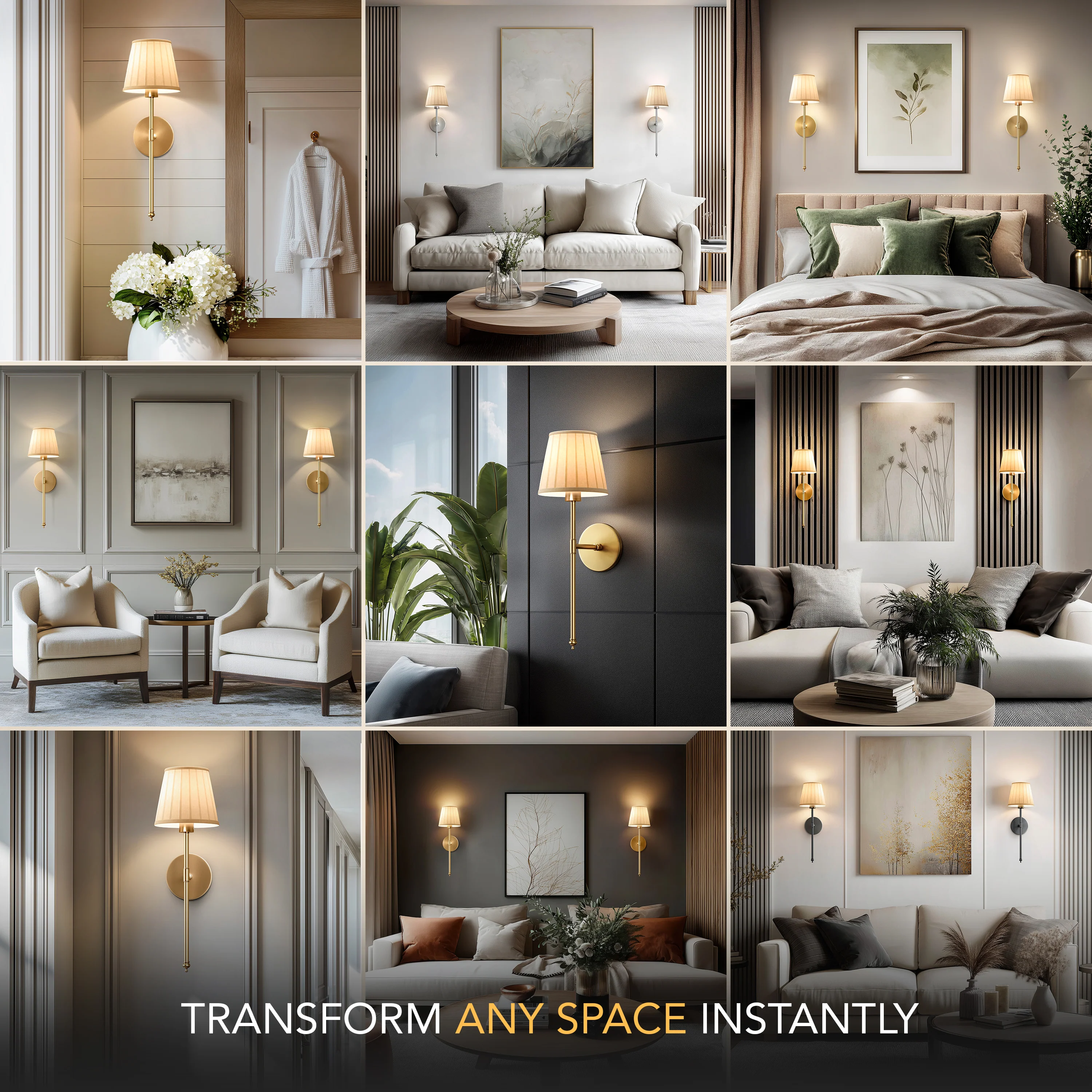 WIRELESS PLEATED WALL SCONCES (SET OF 2) - Image 4