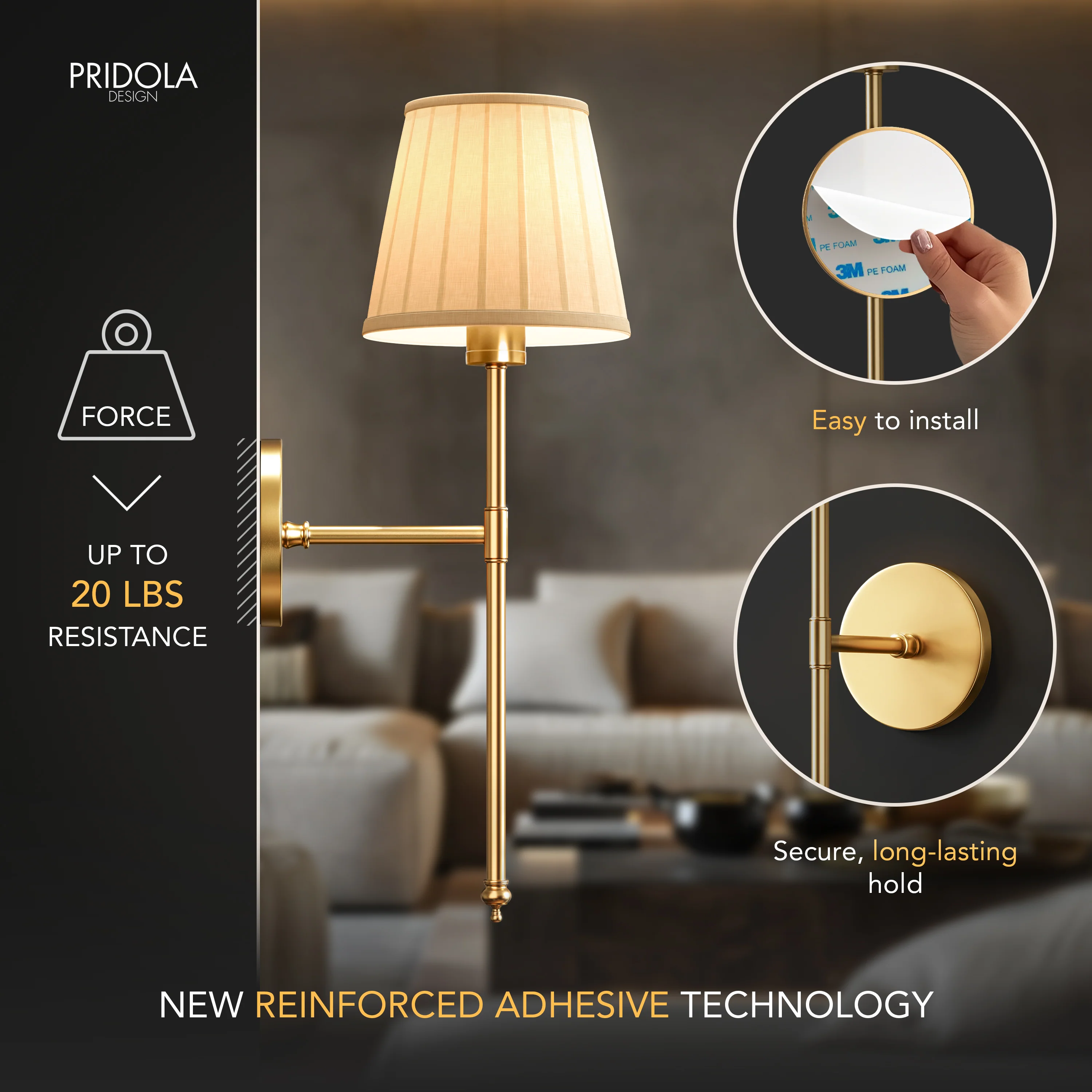 WIRELESS PLEATED WALL SCONCES (SET OF 2) - Image 7