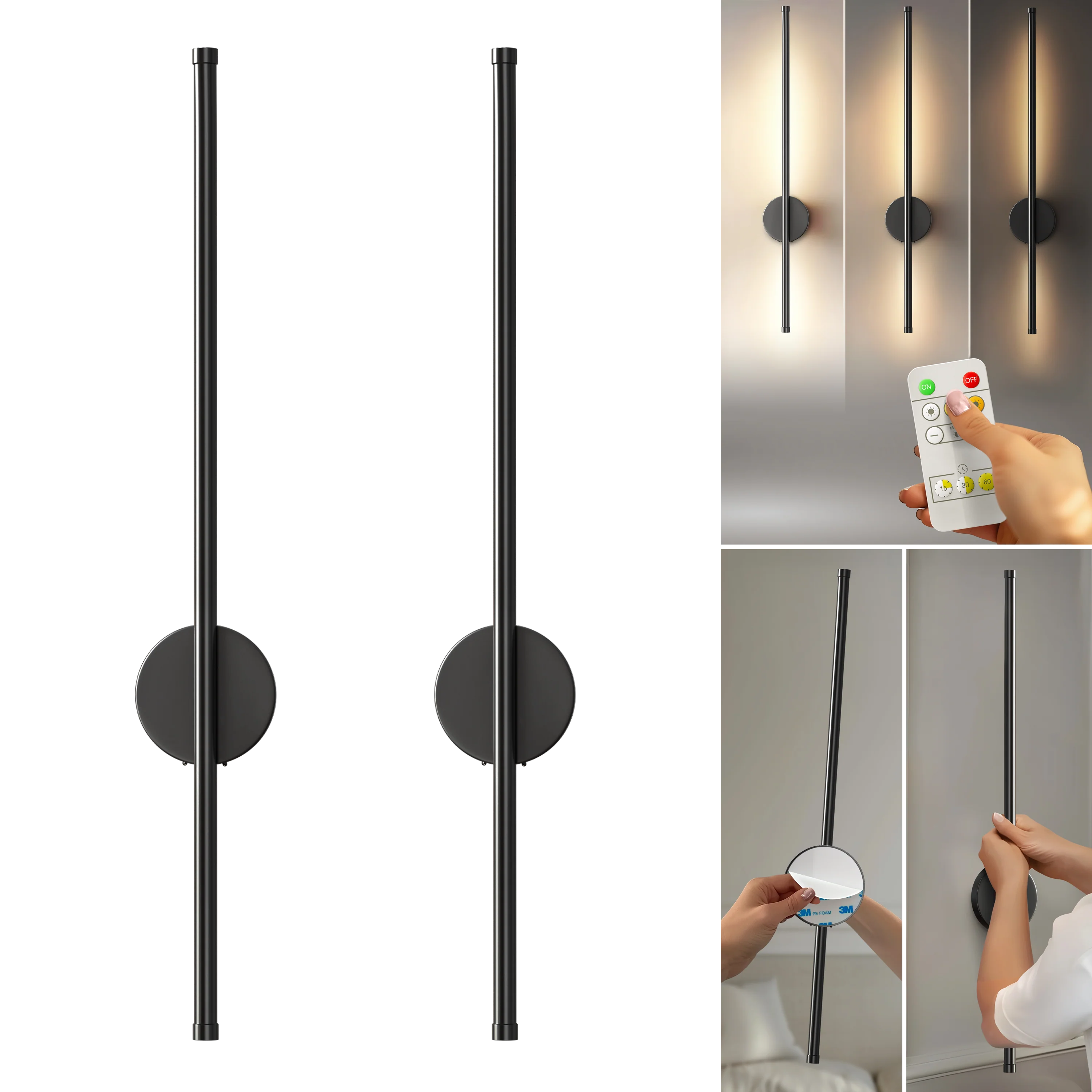 WIRELESS MODERN WALL LIGHTS (SET OF 2) - Image 3