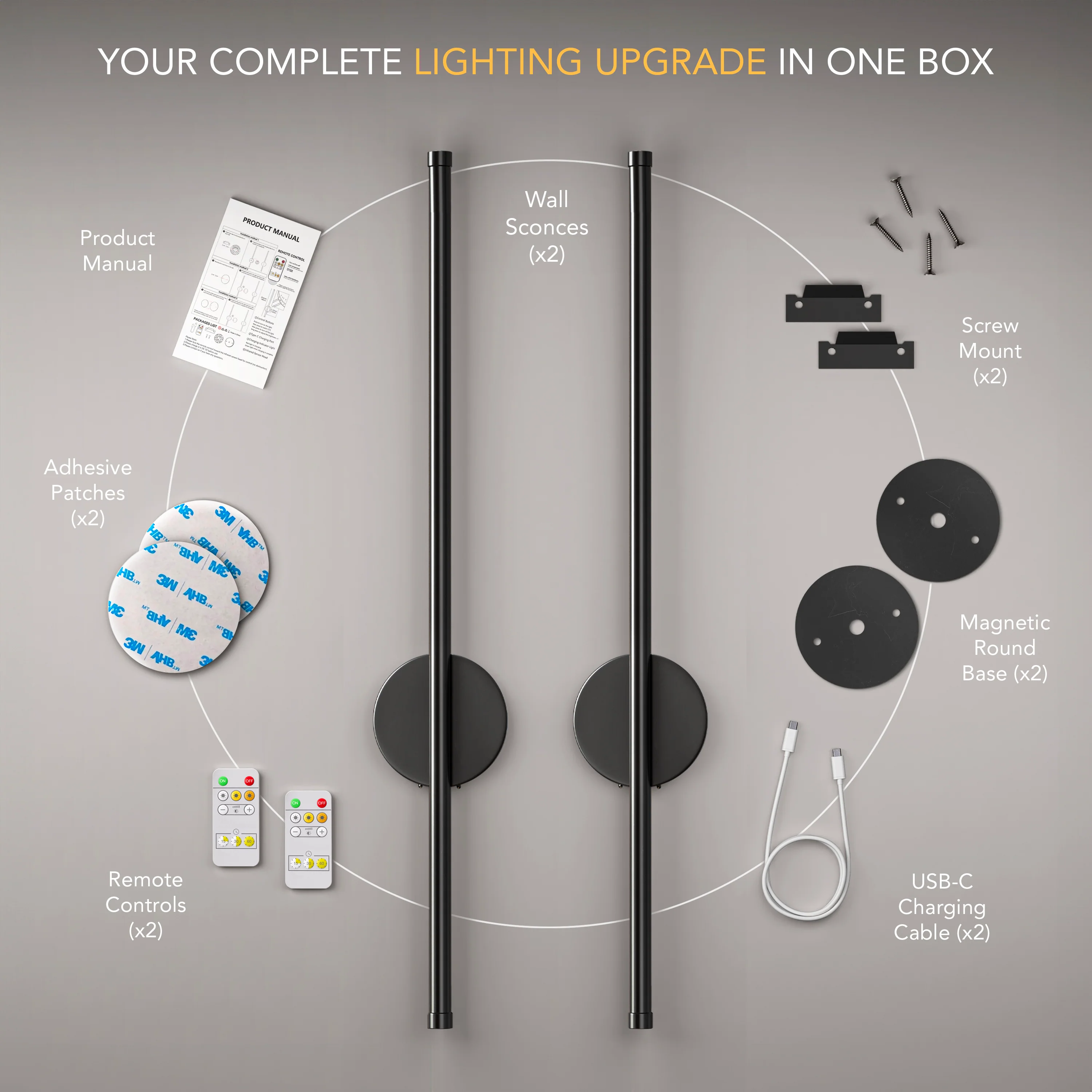 WIRELESS MODERN WALL LIGHTS (SET OF 2) - Image 9